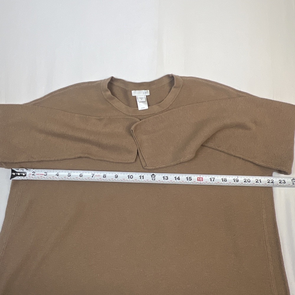 J. Jill Womens Medium Brown Cotton Knit Crewneck Long Sleeve Sweater Side Slit - Picture 6 of 7